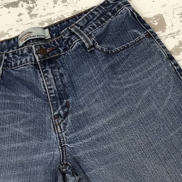 Levi's Signature Series Jeans 12 Women Boot Cut 30x28 Blue Mid Rise Light Wash - Picture 8 of 14